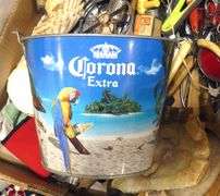 BOX LOT OF METAL WARE, ETC.