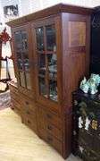 MISSION STYLE OAK BOOKCASE UNIT