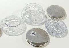 THREE STERLING LIDDED DRESSER JARS