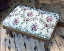 ANTIQUE ROCKER AND FOOTSTOOL