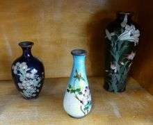 EIGHT JAPANESE CLOISONNE VASES