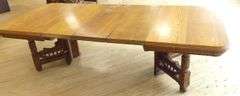 19TH CENTURY CARVED OAK DINING TABLE
