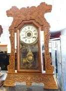 TWO GINGERBREAD SHELF CLOCKS