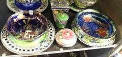 TWELVE PIECES OF MALING ART POTTERY