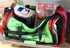 DUFFEL BAG AND SPORTS COLLECTIBLES