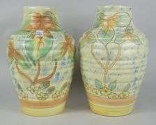 PAIR LARGE ENGLISH POTTERY VASES
