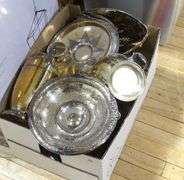 BOX LOT OF SILVER PLATE