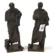 PAIR OF 19TH CENTURY FRENCH BRONZE CABINET FIGURES