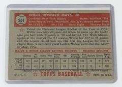 1952 TOPPS WILLIE MAYS ROOKIE CARD