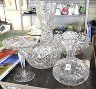 FIVE PIECES OF CUT CRYSTAL