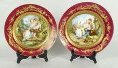 PAIR PORCELAIN PLATES