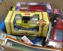 BOX LOT OF DIE-CAST MODELS, MODEL TRAINS AND ACCESSORIES