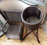 CHILD'S ROCKER AND PLANT STAND