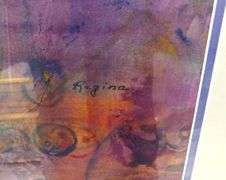 FRAMED "ABSTRACT" WATERCOLOUR BY REGINA GUDELIS