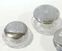 THREE STERLING LIDDED DRESSER JARS