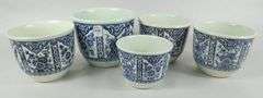 5 SMALL DELFTS JARDINIERES