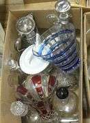 TWO BOX LOTS OF GLASS AND CRYSTAL