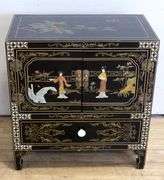 ASIAN LACQUER LAMP COMMODE