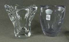 3 ART CRYSTAL VASES