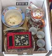 2 BOX LOTS OF ASIAN PORCELAIN, PLATES, ETC.