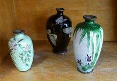 EIGHT JAPANESE CLOISONNE VASES