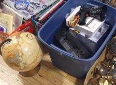 GLOBE, MEGAPHONE, CUTLERY AND DOG TRAINER