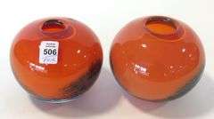 PAIR OF NORWEGIAN ART GLASS VASES