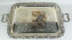 2 LARGE SHEFFIELD SERVICE TRAYS