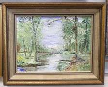 TWO OIL PAINTINGS AND WATERCOLOUR