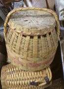 LARGE BOX OF WICKER BASKETS