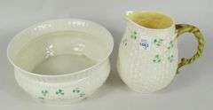 BELLEEK PITCHER & BOWL