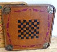 TWO VINTAGE WOODEN GAME BOARDS