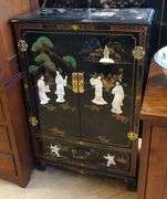 ASIAN LACQUER BAR CABINET