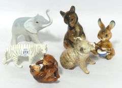 SIX ANIMAL FIGURINES