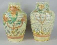 PAIR LARGE ENGLISH POTTERY VASES