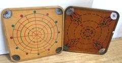 TWO VINTAGE WOODEN GAME BOARDS