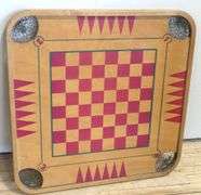 TWO VINTAGE WOODEN GAME BOARDS