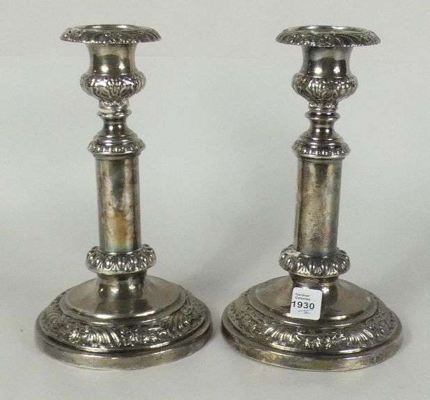 PAIR ANTIQUE STERLING CANDLESTICKS