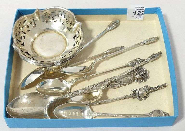 STERLING MINT DISHES AND SPOONS
