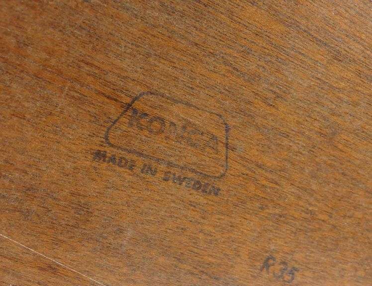 TWO TEAK SERVING TRAYS