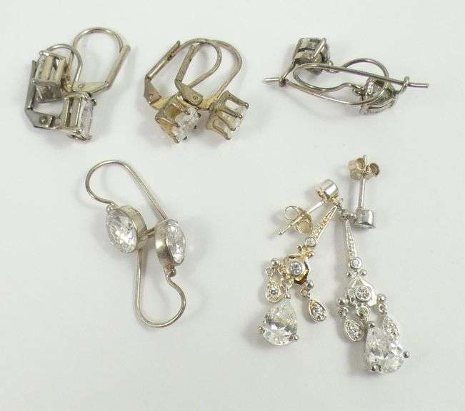 9 PAIRS STERLING EARRINGS
