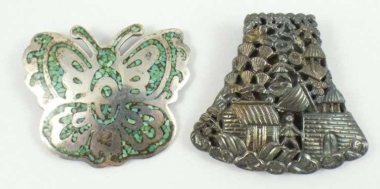 SILVER BROOCH & CLIP