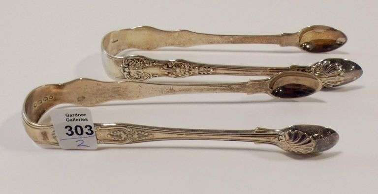 TWO SETS OF ANTIQUE STERLING SUGAR TONGS