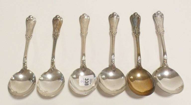 SIX RYRIE BROTHERS STERLING SOUP SPOONS