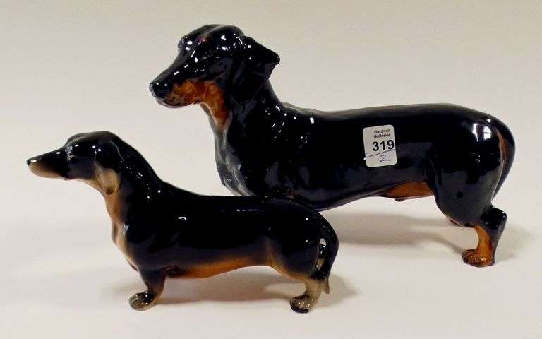 TWO "DACHSHUND" FIGURINES