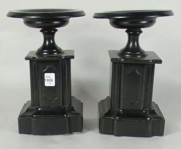 PAIR ANTIQUE MARBLE URNS