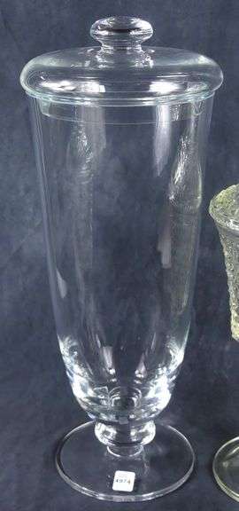 TWO GLASS APOTHECARY JARS