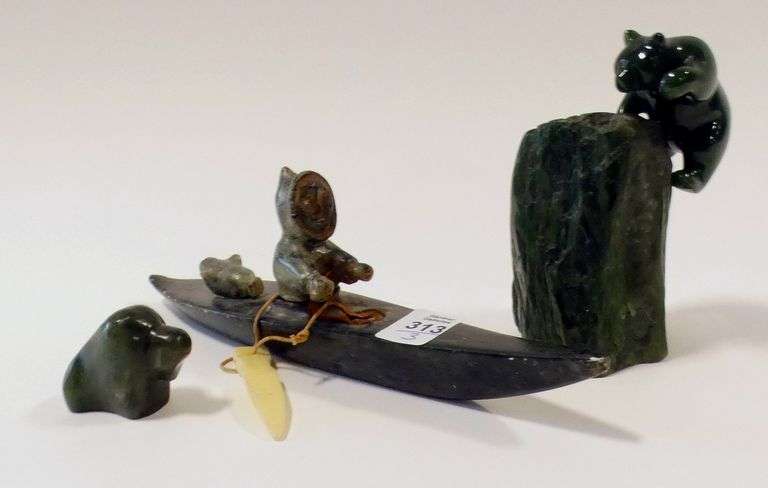 INDIGENOUS SOAPSTONE AND NEPHRITE CARVINGS