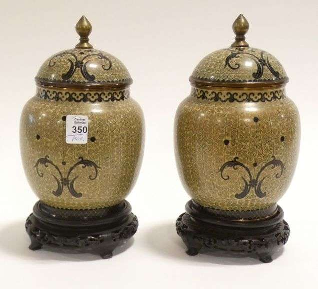 PAIR OF CHINESE CLOISONNE JARS