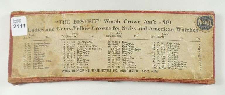 BOX OF WATCH CROWNS